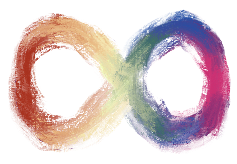 a multicoloured infinity sign